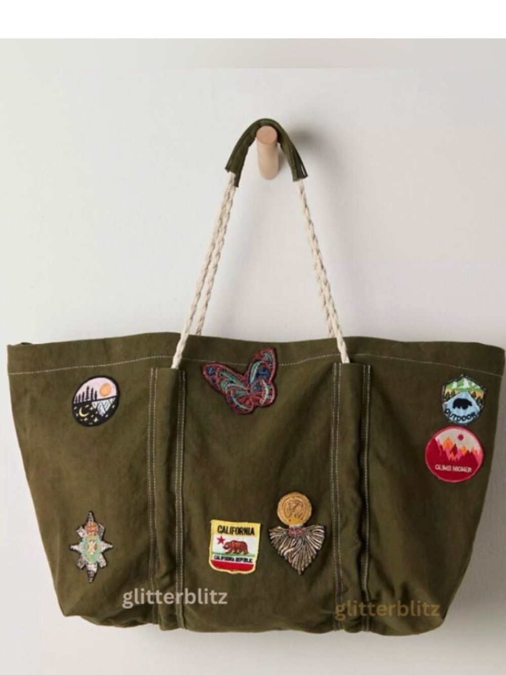 FREE PEOPLE Carryall Tote Bag - Been There Badge - Picture 4 of 11
